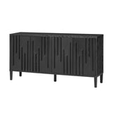 U_Style 59.8" 4-Door Sideboard,Hidden Handle,Distinctive Solid Ash Veneer Buffet with Storage, N711P290714B