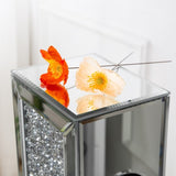 UK style hot sales crushed diamond floating silver mirrored wine bottle holder W3207P285627