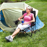 2 Pack 2-in-1 Camping Chair Reclining, Lightweight Folding Camping Chair with Adjustable Backrest & 02370354
