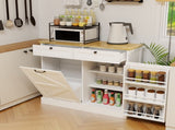 Kitchen Trash Can Storage Cabinet with 2 Drawers & 1 Tilt Out Trash Cabinet & 1 door with storage W282P190996