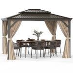 ZUN 10'X12' Outdoor Double-roof Hardtop Gazebo 02952064