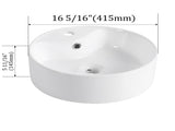 Ceramic Rotundity Above Counter White Bathroom Sink Art Basin W999P363287