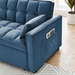 ZUN Sleeper Couch w/Pull Out Bed, 55" Modern Velvet Convertible Sleeper Bed, Small Love seat W1825P179742