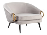 Claire Contemporary/Glam Black Steel and Silver Velvet with Gold Steel Accents by B202P223460