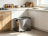 2 x 5 Gallon Stainless Steel Trash Can, Soft-Close Lid with Stay-Open Mode, Foot Pedal & Inner 99091147