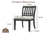 2-Piece Modern Scandinavian Chairs, Curved Wood Backrest with Gray Fabric Seat, Finish for 60226765
