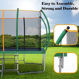 ZUN 8X14FT Outdoor Square Trampolines for Kids Adults Long Rectangular Tumbling Trampoline 40960380