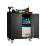 2 Door Tool Cabinets for Garage, Lockable Garage Storage Cabinet, Locking Metal Storage Cabinet with 04530451
