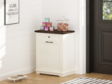 10 Gallon Tilt Out Trash Cabinet Freestanding Trash Bin Cabinet Wood Garbage Recycling Cabinet with 64350524