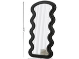 Flannel Full Length Wave Floor Mirror with Stand for Bedroom living room Hanging or Against The Wall 90696123