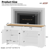 ON-TREND Farmhouse TV Stand with 2 Drawers for TVs Up to 70", Versatile Wood Grain Sideboard with N721P245732K