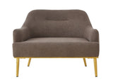 Modern Accent Chair Upholstered Armchair Single Sofa Chair with Curved Backrest and Gold Metal Legs N763P360684D