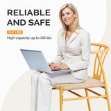 4PCS Weave Dining Chair, Mid-Century Modern Metal Rattan Chair for Kitchen Dining Living Room, Wood 93444531