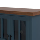 97 inch Fireplace TV Stand Console for TVs up to 100 inches, Minimal Assembly, Blue Denim and B108P160235