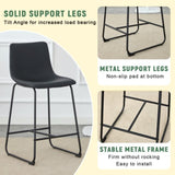 A set of 2 Modern Minimalist Style PU Material Bar Stools - Black, suitable for kitchen, bar, and W3226P279064