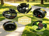 Black Foldable Toddler Trike 1-5Y Travel-Friendly with Storage, Reversible Seat, Safety Harness 63815186