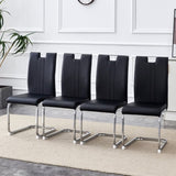 Modern Elegance Premium PU Leather Black Dining Chair with Stain-Resistant Finish. W3226P279082