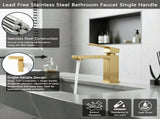 Single Handle Bathroom Faucet Lavatory Faucet Stainless Steel Single Hole-T20, Brushed GoldUnable 44171604