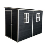 4x8ft Outdoor Storage Shed with Floor Resin shed with Two-Window, Waterproof ,Lockable Doors for 59651629
