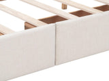 Upholstered Platform Bed with Classic Headboard and 4 Drawers, No Box Spring Needed, Linen Fabric, 20024177