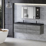 72" Floating Bathroom Vanity with Sink, Modern Wall-Mounted Bathroom Storage Vanity Cabinet with Two W1573P155850