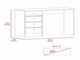 Light Oak 6-Shelf Writing Desk with Built-in Bookcase B06280289