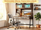 Vanity Desk with 360&deg Lighted Mirror & Charging Station, 3 Color Lights Dimmable, Illuminated 44669892