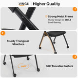 2 Pack Stackable Conference Room Chairs with Wheels, Folding Office Chair with Rebound Back, Padded 67372480