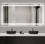 ZUN 72 x 36 Inch Frameless Rectangular LED Bathroom Vanity Mirror with Touch Sensor, Anti-Fog, and 3 20S0301-72