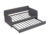 Daybed, sofa bed metal framed with trundle twin size, Grey, 78.4''L x 41''W x 29.8''H. W1162P214581