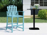 31" Seat Height Outdoor Bar Stool, Slatted Design Ergonomic Tall Chair for 40"-43" Bar 49036707