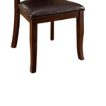 ZUN Transitional Dining Room Side Chairs Set of 2 Chairs only Dark Cherry / Espresso Padded Leatherette B01152300