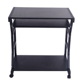 ZUN Moveable Four-wheel Computer Desk Black 05528576