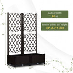 ZUN Wicker Trellis Planter, Outdoor Raised Garden Bed with Drainage Holes, Free-Standing Trellis Planter 49413812