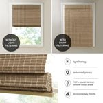 ZUN Bamboo Light Filtering Roman Shade 64"L B035129688