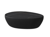 Black Sintered stone Top goose eggs Shape Leather Coffee modern Sofa Table for Living Room furniture W3081P338226