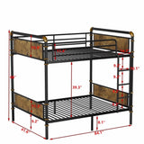 Twin XL over Twin XL Metal Bunk Bed, Industrial Detachable Bunkbeds with Safety Guard Rails for 78931135