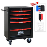 ZUN Rolling Metal Tool Chest with 5 Drawers, 20" 5-Drawer Tool Chest Cabinet with Ball Bearing Drawer W1102P245231