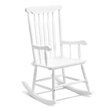 Patio Rocking Solid Wood, Outdoor Porch Rocker with Wooden Frame, Indoor Wooden Rocking 55528553