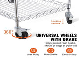 3-Level Kitchen Cart, Wire Rollable Cart with a Load Capacity of 661LBS, Steel-Made Mobile Service 18487730