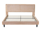 Simple Modern Camel Plush Soft Bed Comfortable Backrest Bedroom Bed,Queen N769P292572E