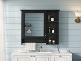 3-in-1 Bathroom Mirror Cabinet, 24-inch Wall Mounted Medicine Cabinet with Adjustable Shelf & Tower N710P401340B