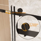 Frameless Single sliding shower door 56-60 "W x 76" H, 1/4 " Clear Tempered Glass, Explosion W1675P307002