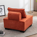 ZUN COOLMORE Modern Upholstered Chair Leisure Sofa Lazy Sofa Plastic Legs and Pillow Removable Armless W39541083