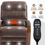 Lift Recliner Chair Dual Motor Infinite Position Up to 350 LBS with Solid Wood Armrests, Heat 60819799