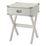 White 1-drawer End Table B062P181374