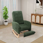 ZUN 25.4"W Chair for Nursery, High Back Glider Chair with Retractable Footrest, Side Pocket, W1852P186195