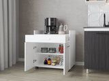 White Burnside Kitchen Cart with 2 Doors and 1 Drawer B062P323176