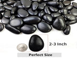 38lbs Black River Rocks, 2-3 inch Polished Pebbles for Plants, Vase Filler, Aquarium, Landscaping, 65620780