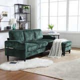 UNITED WE WIN Sofa for three, solid wood frame, Chenille fabric, side pocket, with two cup holders, W1568142741